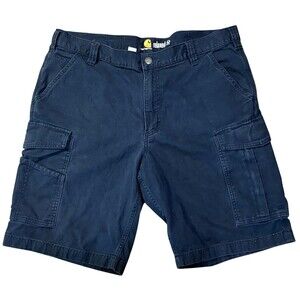Carhartt Blue Cargo Shorts Mens 38 Blue Relaxed Fit Utility Workwear